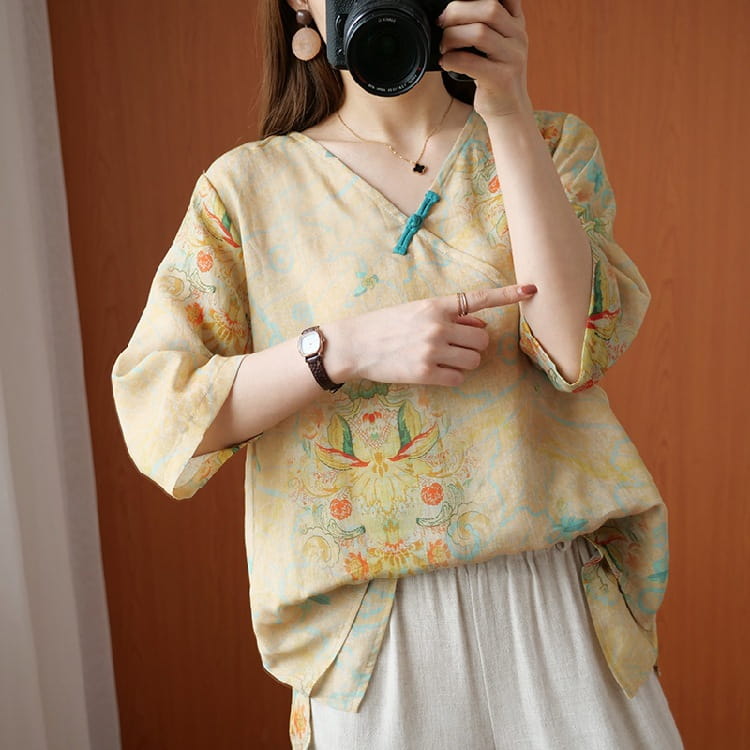 Chinese Style Retro Anti-aging Temperament Shirt Women’s Summer Loose