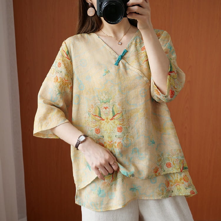 Chinese Style Retro Anti-aging Temperament Shirt Women’s Summer Loose