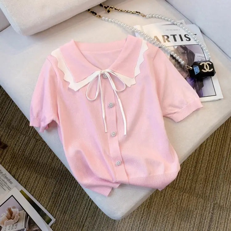 Women’s Design Short Sleeve Bow T-shirt