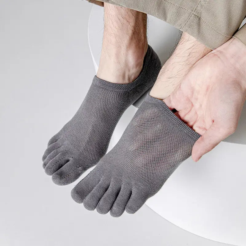 Men’s Thin Mesh Breathable Five Finger Invisible Socks
