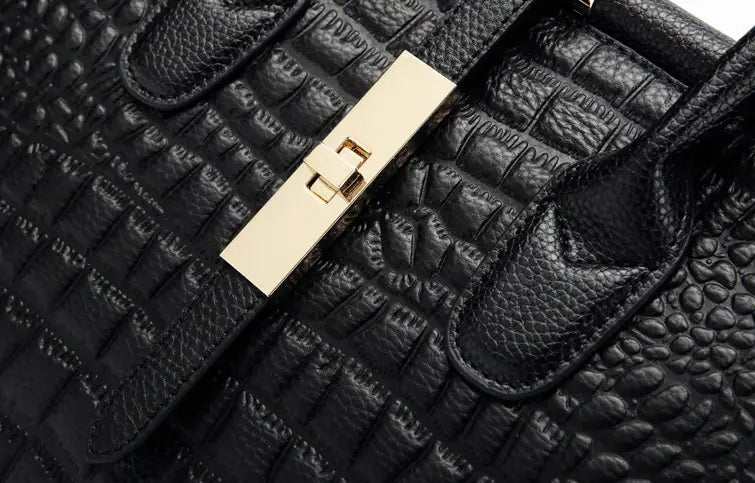 Retro Leather Crocodile Tote Bag High-End Fashion Online