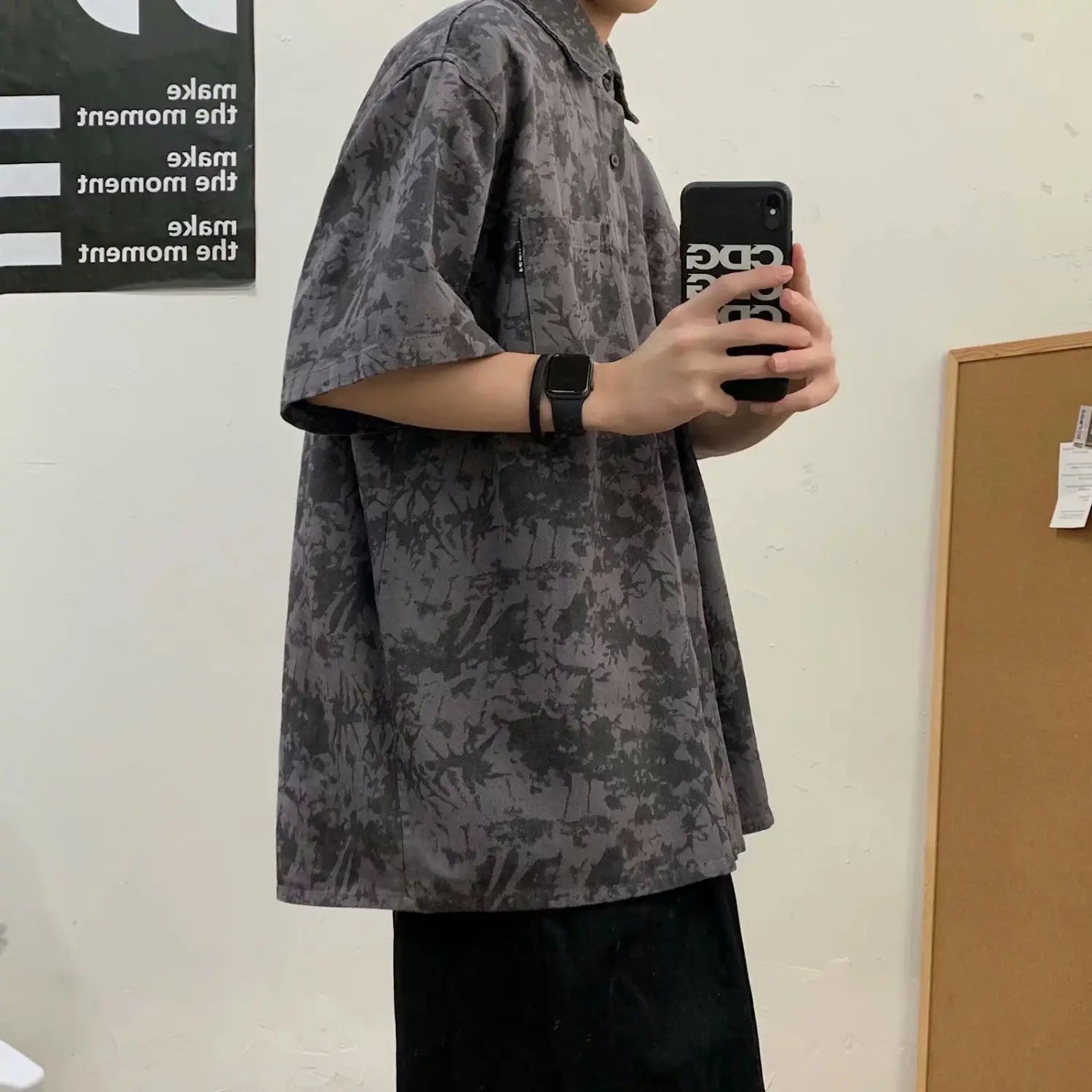 Summer Hong Kong Style Short Sleeve Shirt Coat Shorts Three-piece Suit