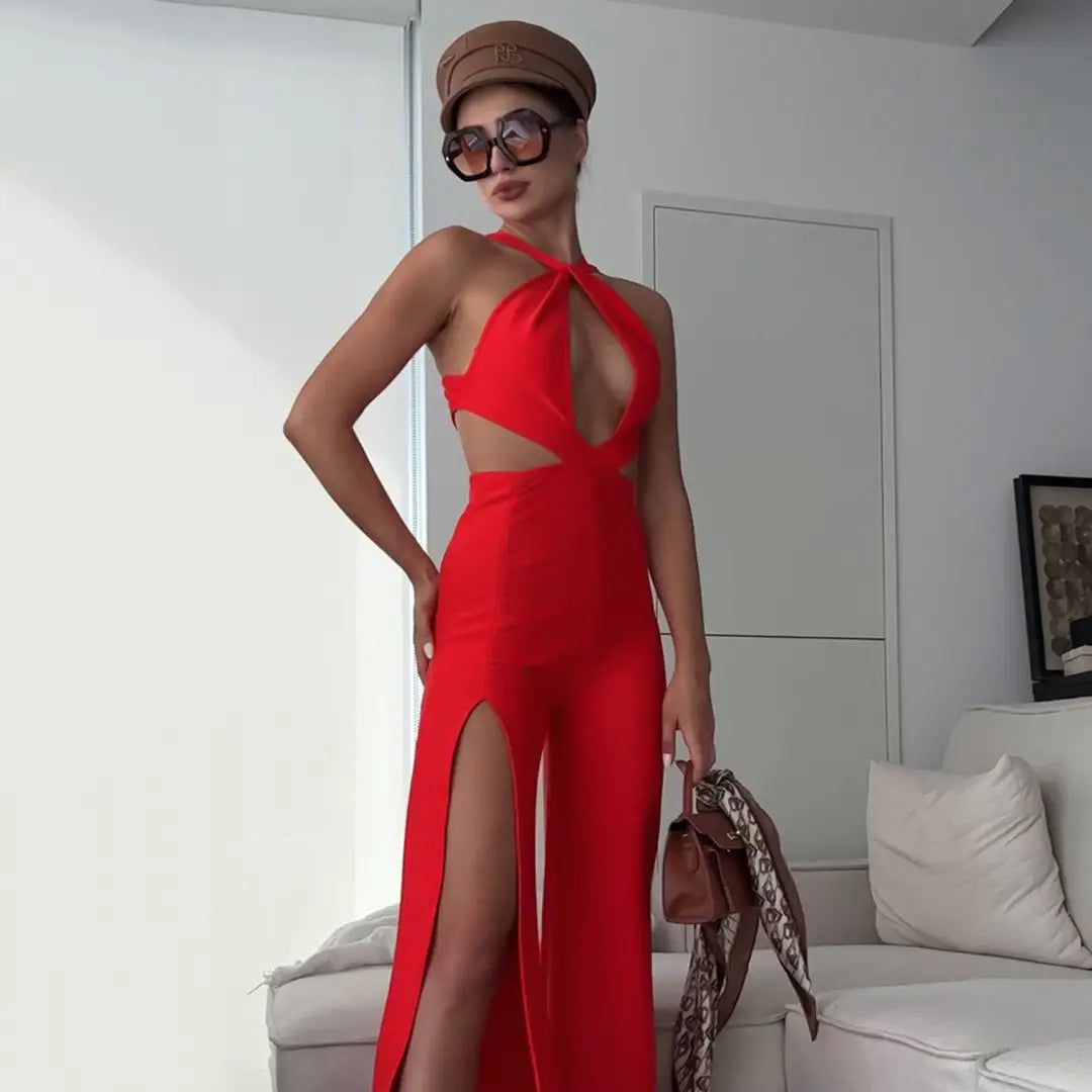 Banquet Party Bandage Jumpsuit Women’s High-grade Halter