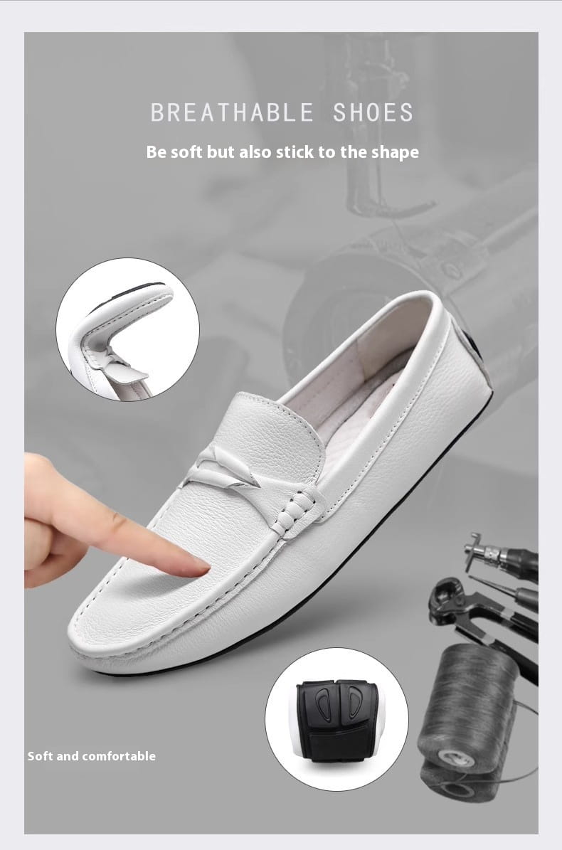 Genuine Leather Slip-on Lofter Peas Casual Shoes Men