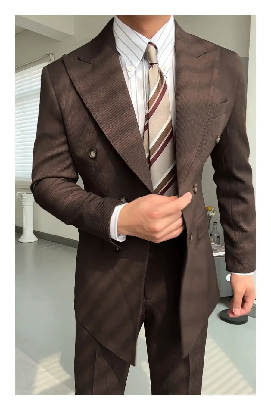 Spring Double Breasted Closure Collar Suit