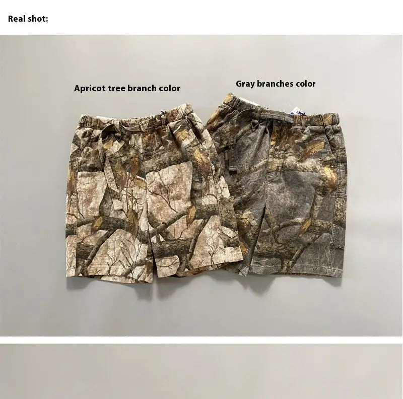 Heavy Dead Wood Branch Camouflage Shorts Men’s Maple Leaf Shorts