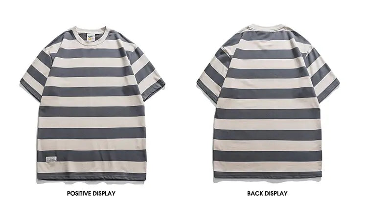 New Striped Short Sleeve Retro Striped Men