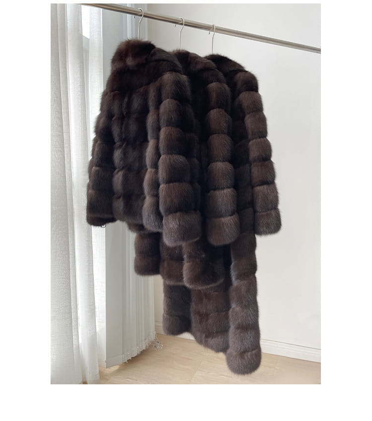 Artificial Fur Purple Sable Thick Warm Jacket