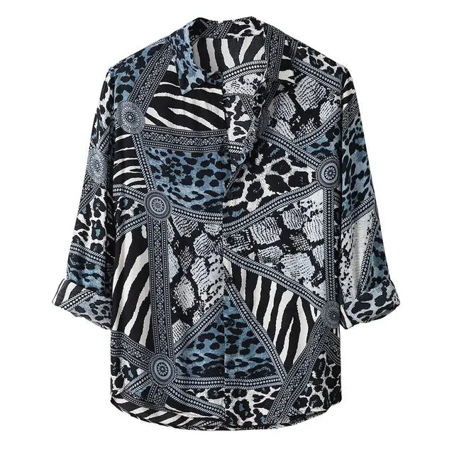 Fashion printed Leopard Print Shirt for men