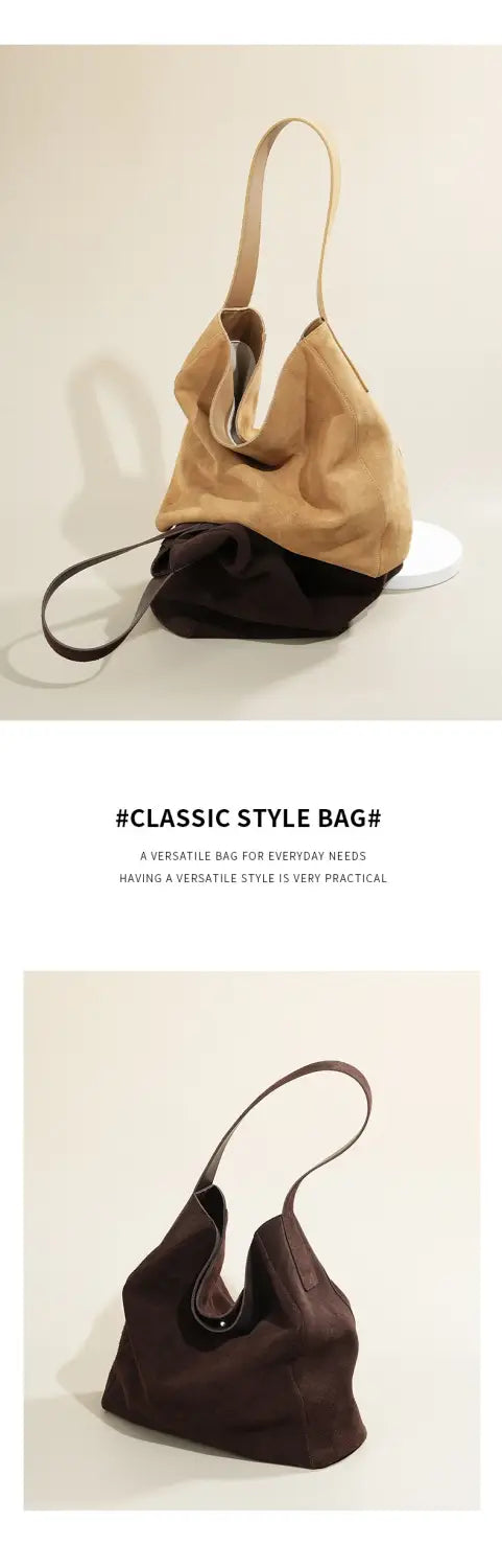 Ebony Brown Layer Suede Luxury Fashion Bag