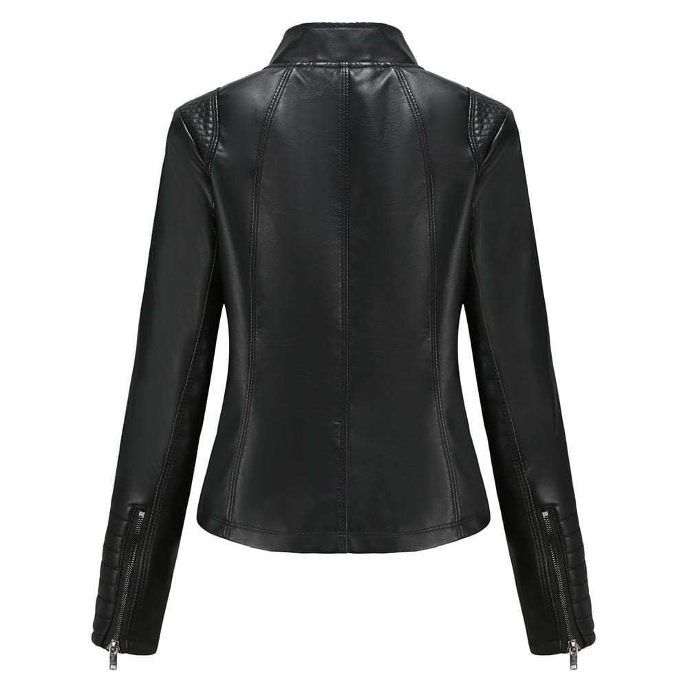 Women’s Leather Thin Motorcycle Clothing Short Chic Women’s Jacket