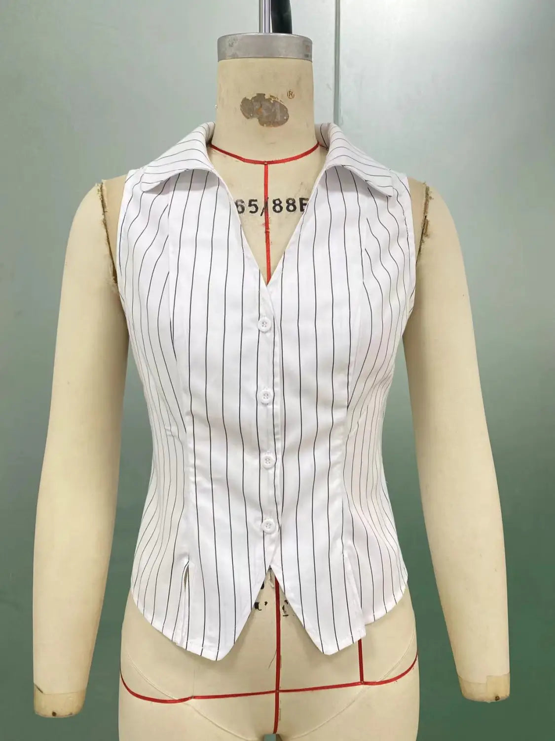 Summer European And American Temperament Striped Sleeveless Shirt