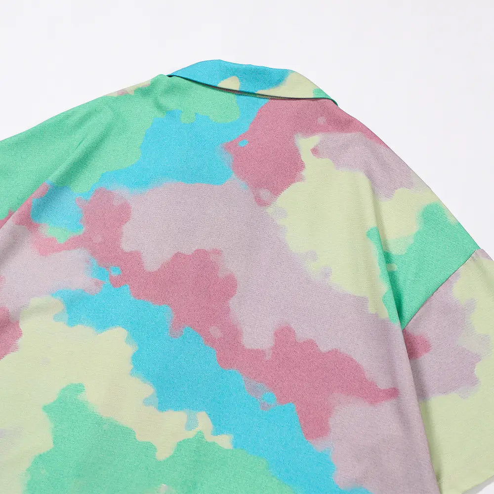 Tie-dye Short-sleeved Shirt Men’s Trendy Brand