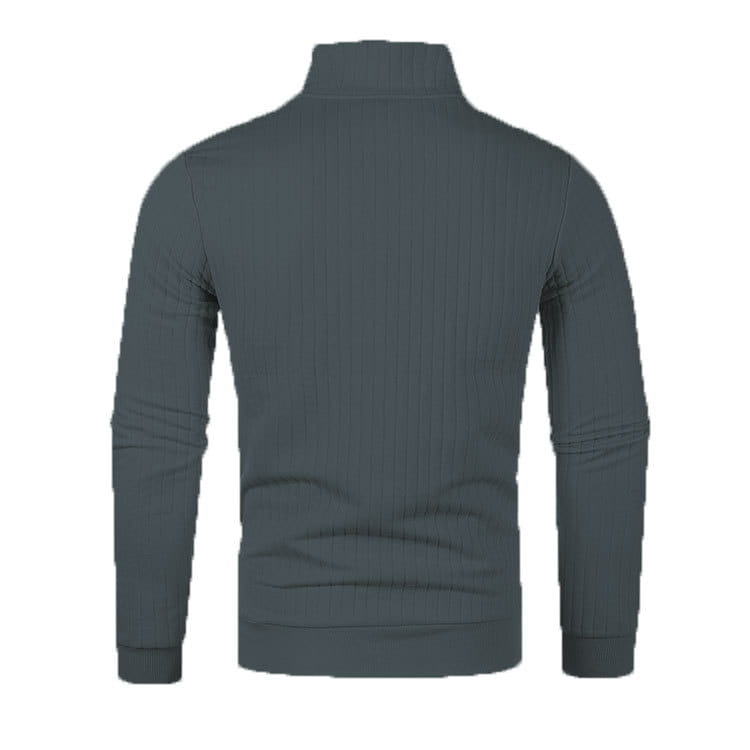 Leisure Pullover Men’s Half-high Collar Zip Sweater