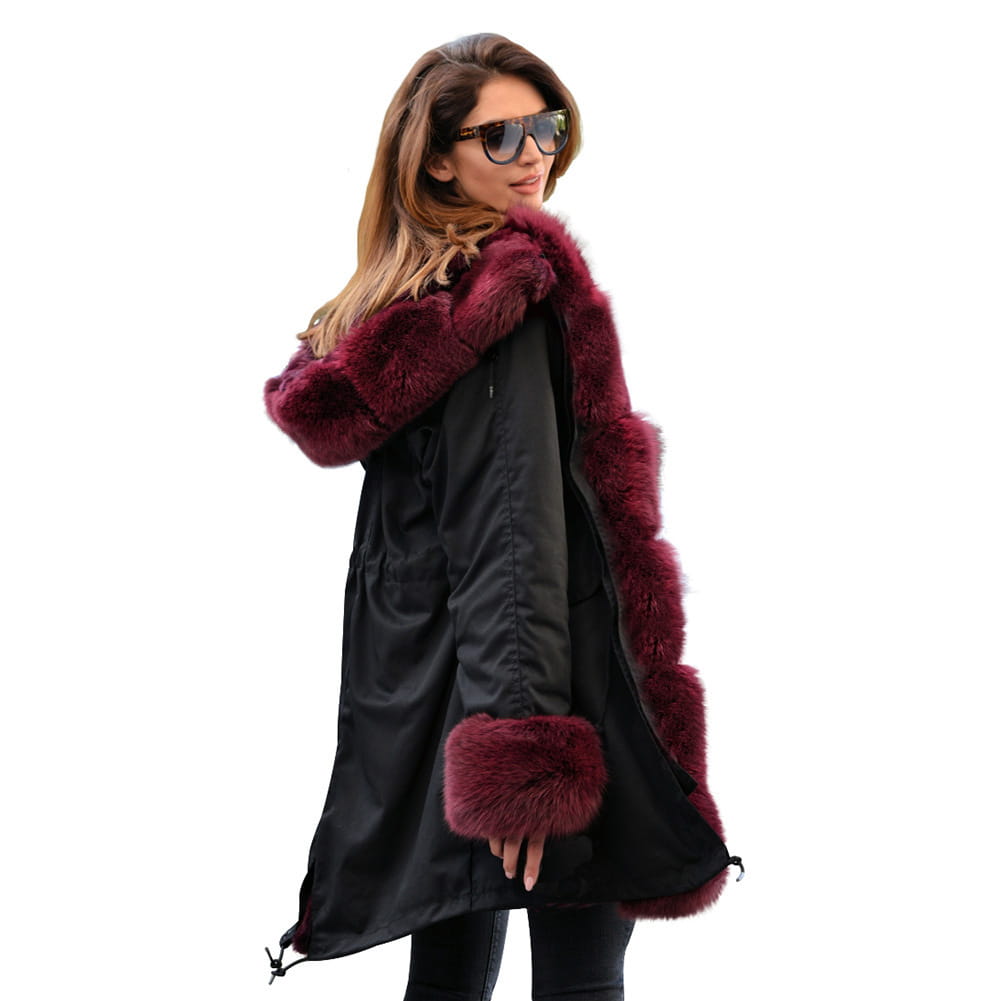 Cotton-padded Jacket Fur Collar Coat Hooded