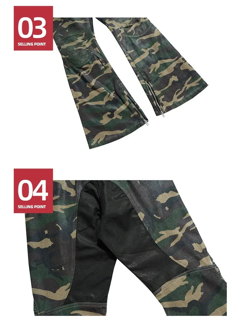 Men’s Same Stitching Design Zipper Wide Leg Pants