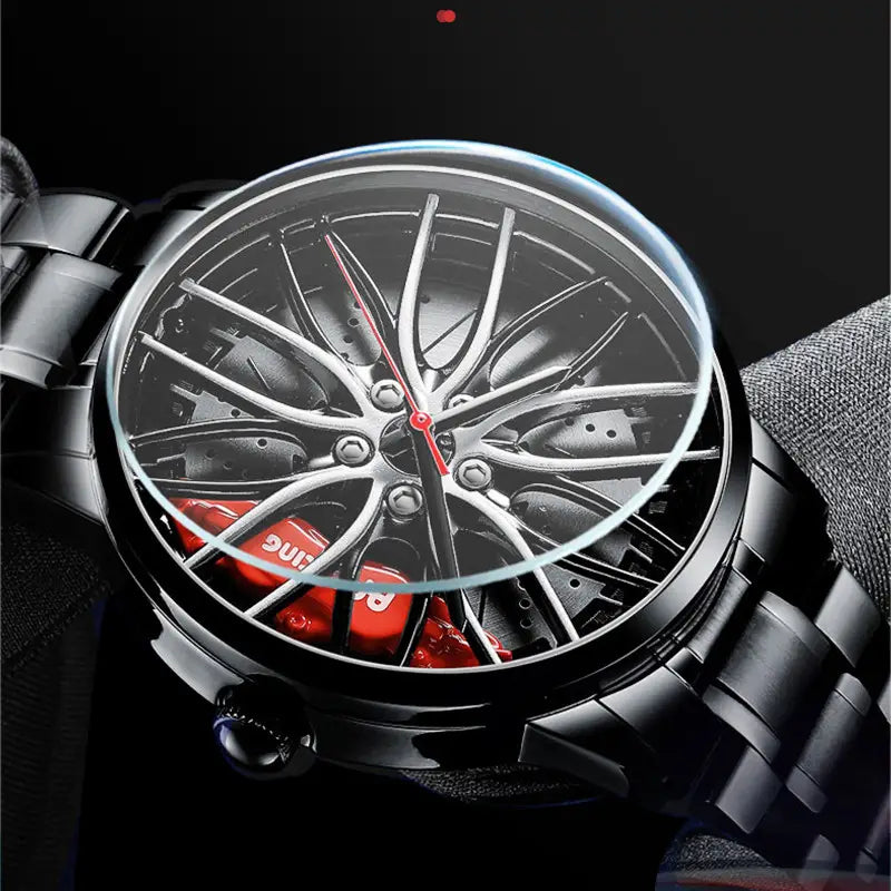 Rotating Red Pointer Quartz Watch For Men