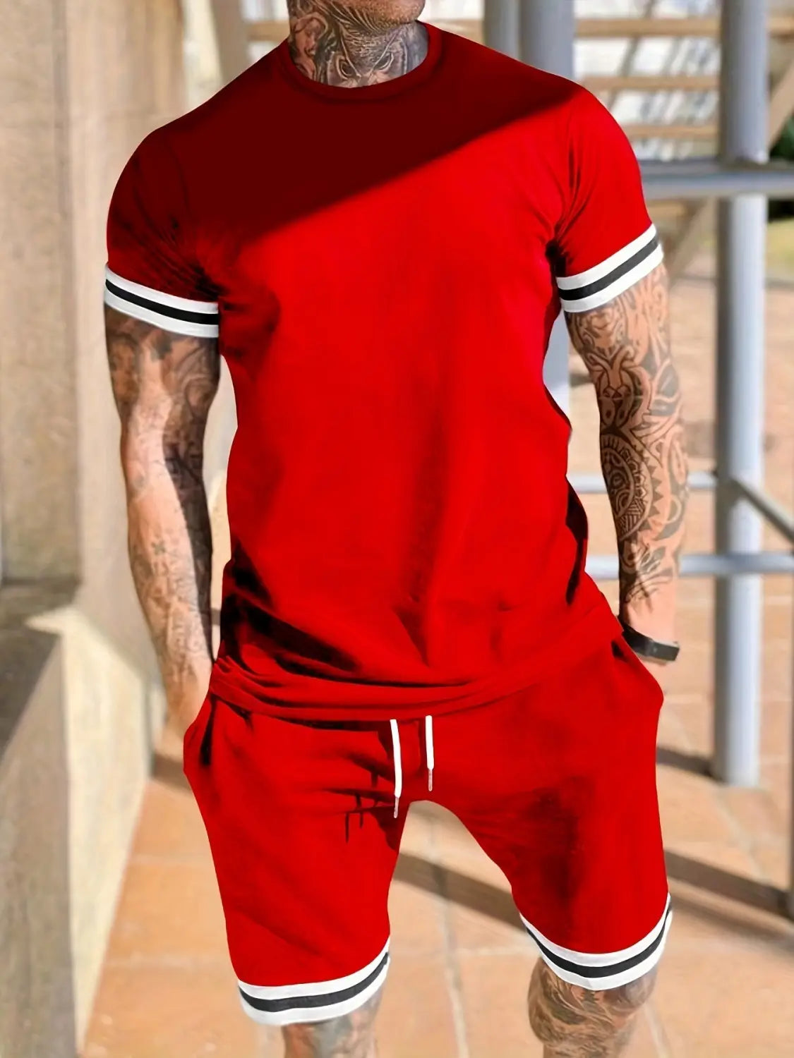 Men’s Short-sleeved T-shirt Casual Shorts Two-piece Set