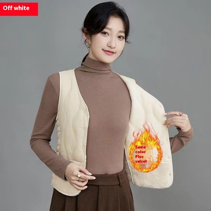 Fashion Fleece Lined Padded Warm Keeping Slim Women Vest