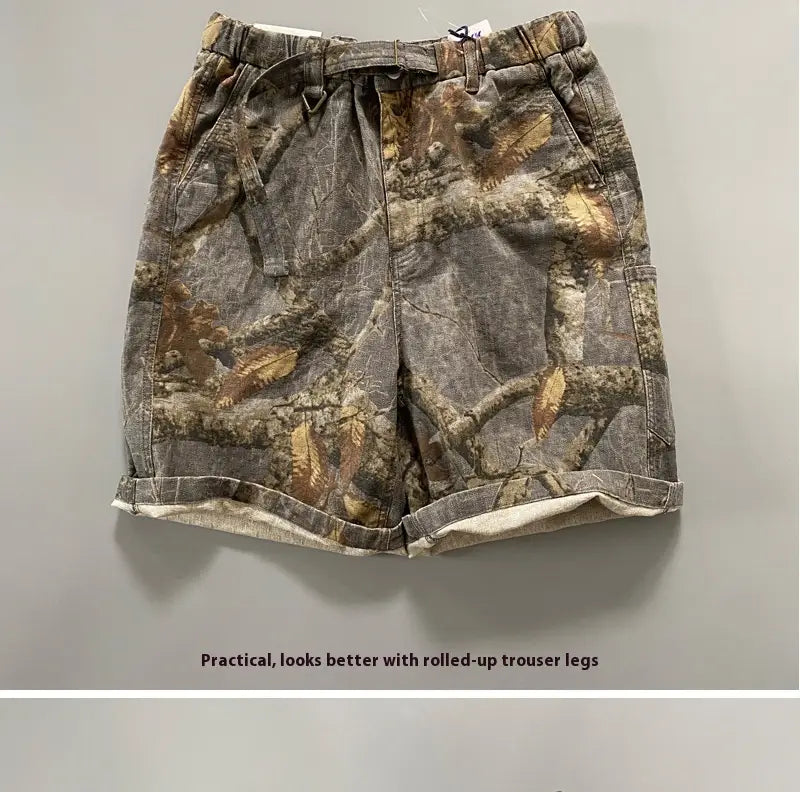 Heavy Dead Wood Branch Camouflage Shorts Men’s Maple Leaf Shorts