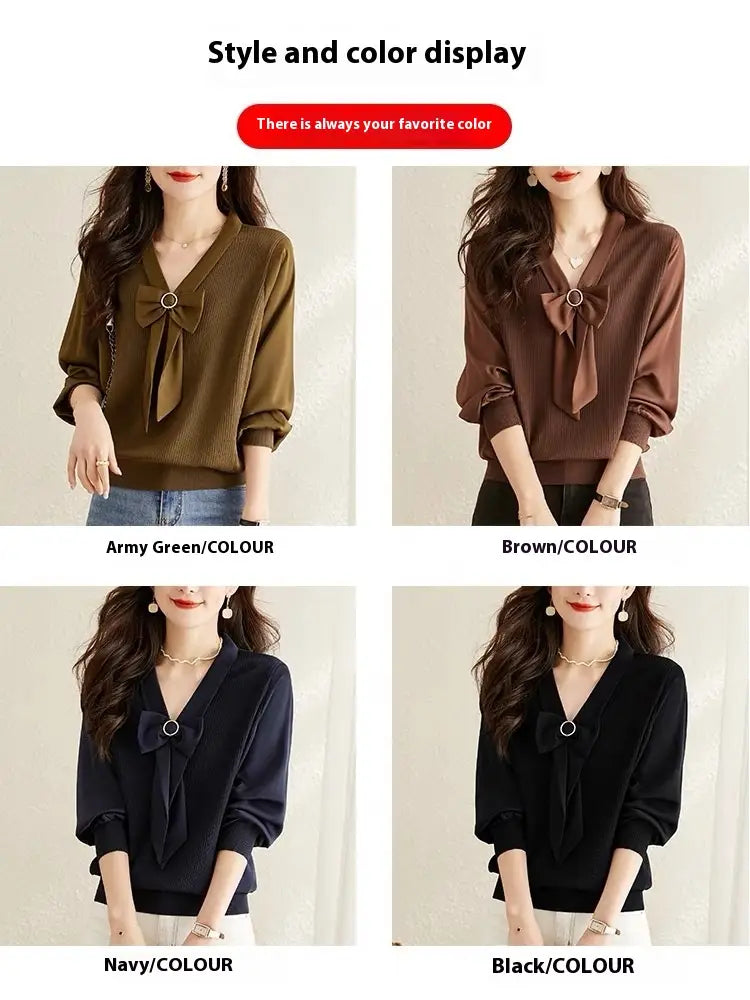 New V-neck Short Temperament Base Sweater