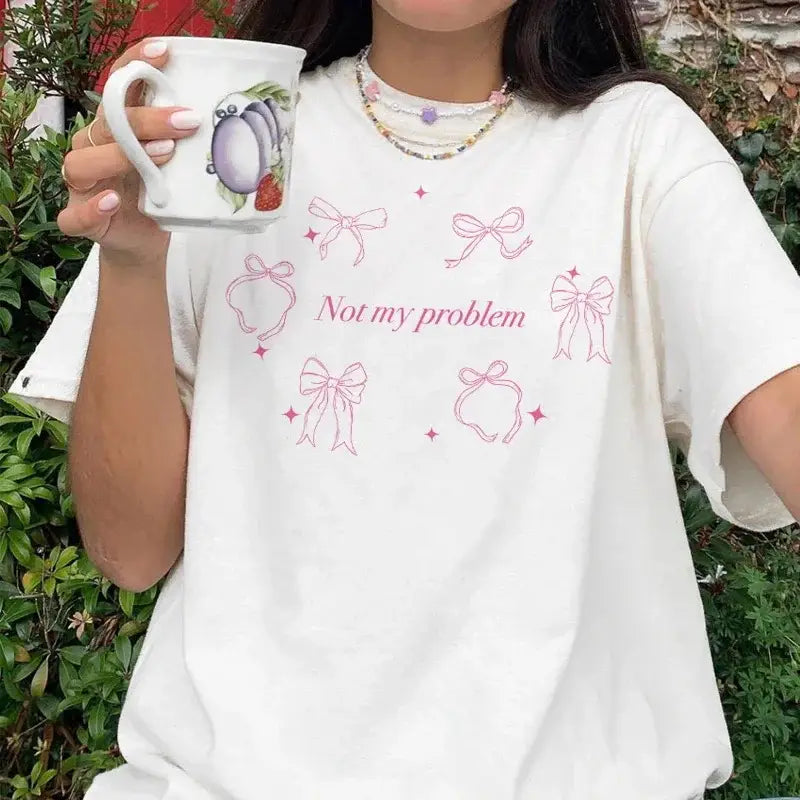 European And American Retro Printed Foreign Trade T-shirt Cute Solid Color