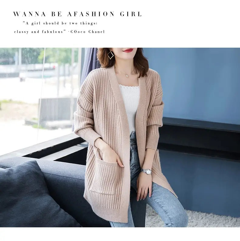 Loose Knitted Shawl Versatile Sweater Coat Women’s