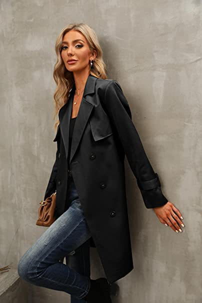 European And American Autumn Women’s Double Breasted Fashion Casual Trench Coat