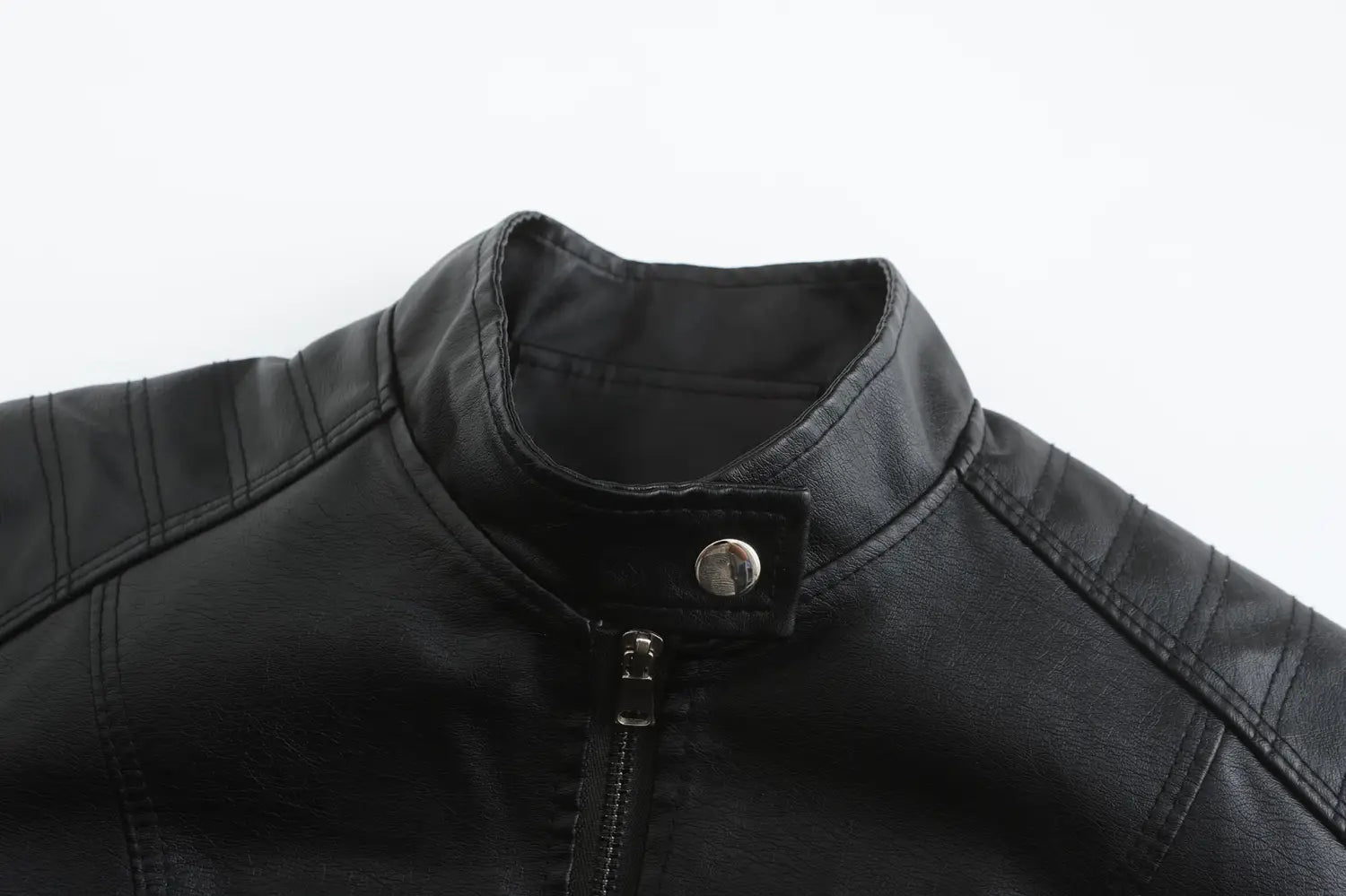 Women’s Short Slim-fit Leather Coat