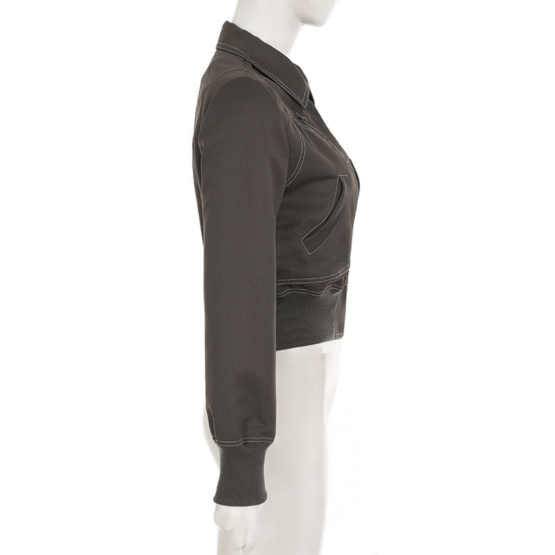 European And American Retro Lapels Cinched Bodycon Slimming Jacket