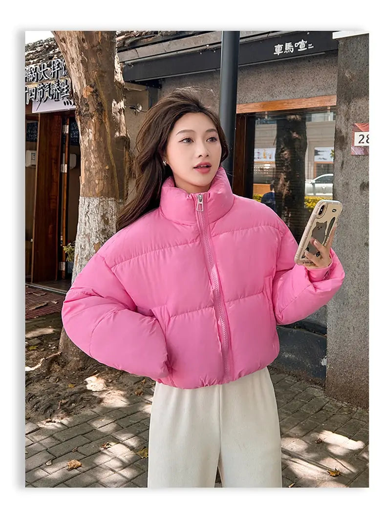 Stand-up Collar Thick Down Cotton Jacket Coat