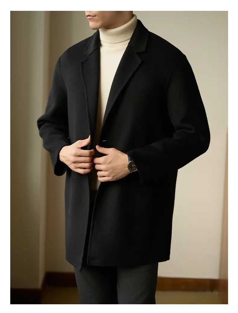 Men’s Thermal Wool Blazer Collar Coat