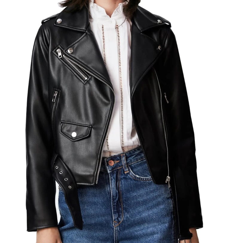 Women’s Faux Leather Retro Biker’s Leather Coat