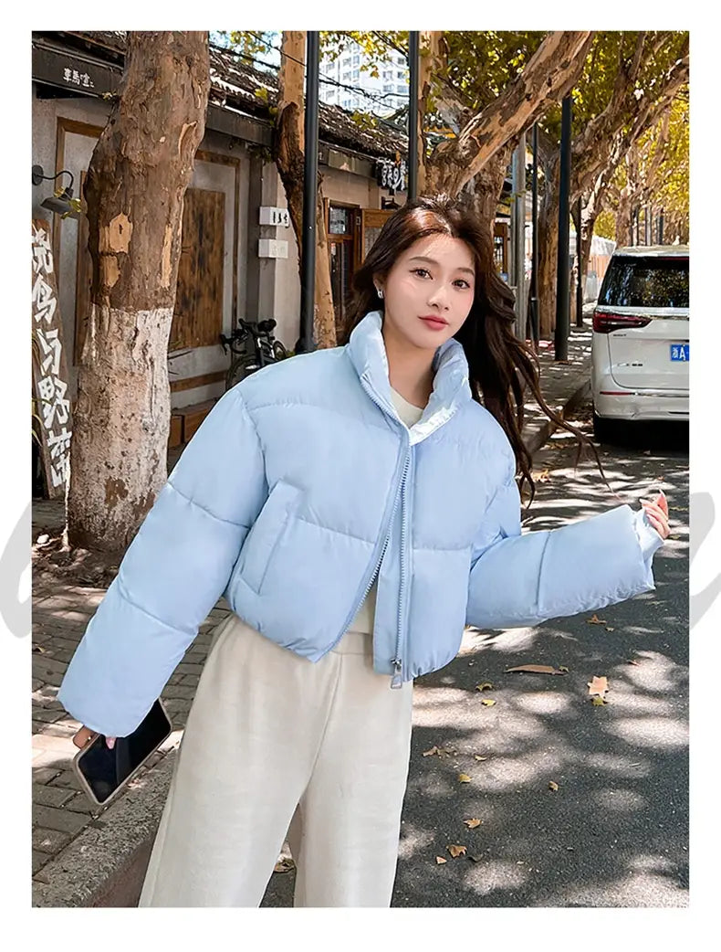 Stand-up Collar Thick Down Cotton Jacket Coat