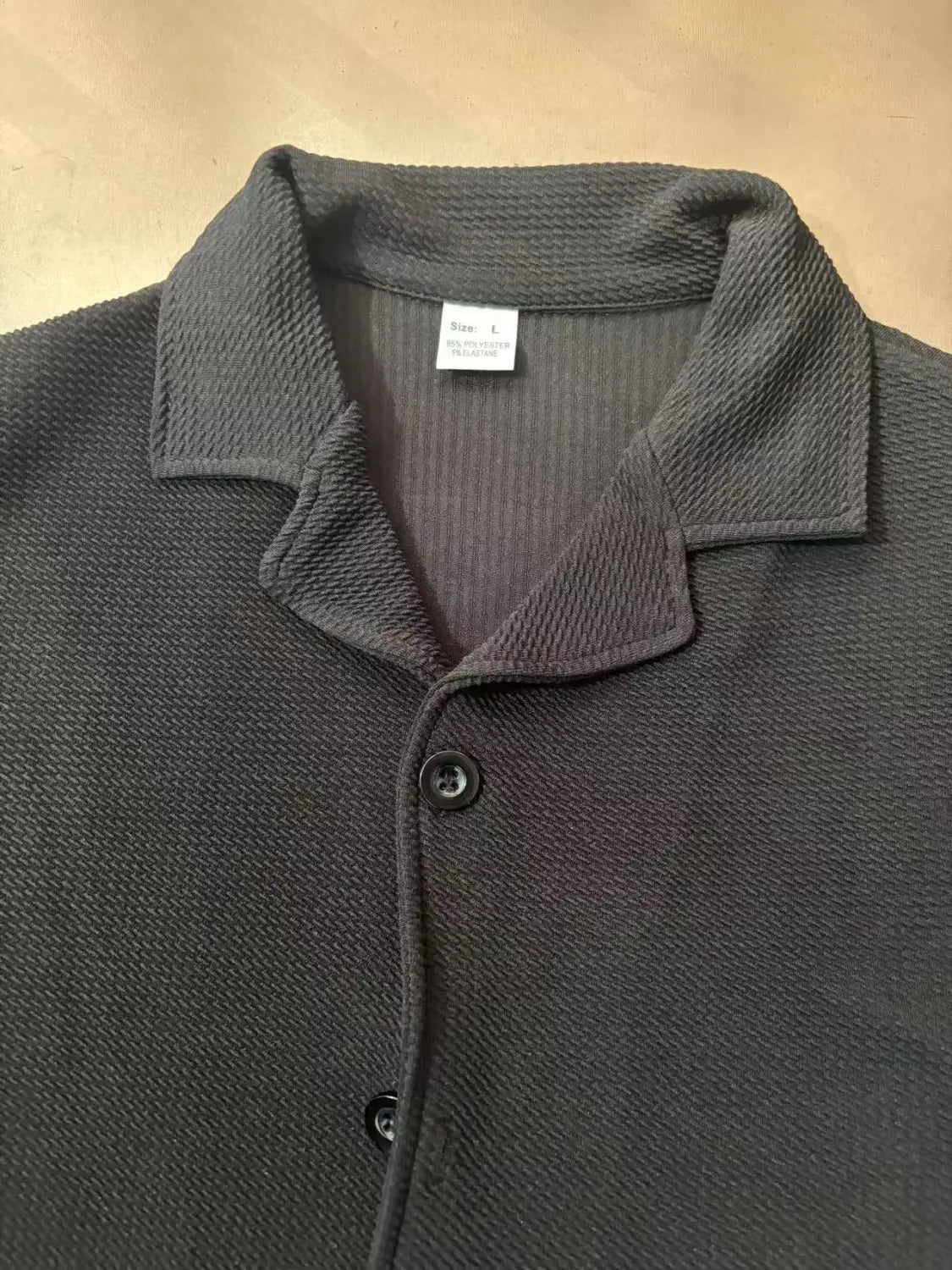 Daily Casual Short Sleeve Cardigan Shirt Men’s Suit Solid Color Summer