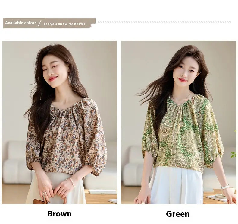 Women’s Loose Slimming 34 Sleeves Shirt
