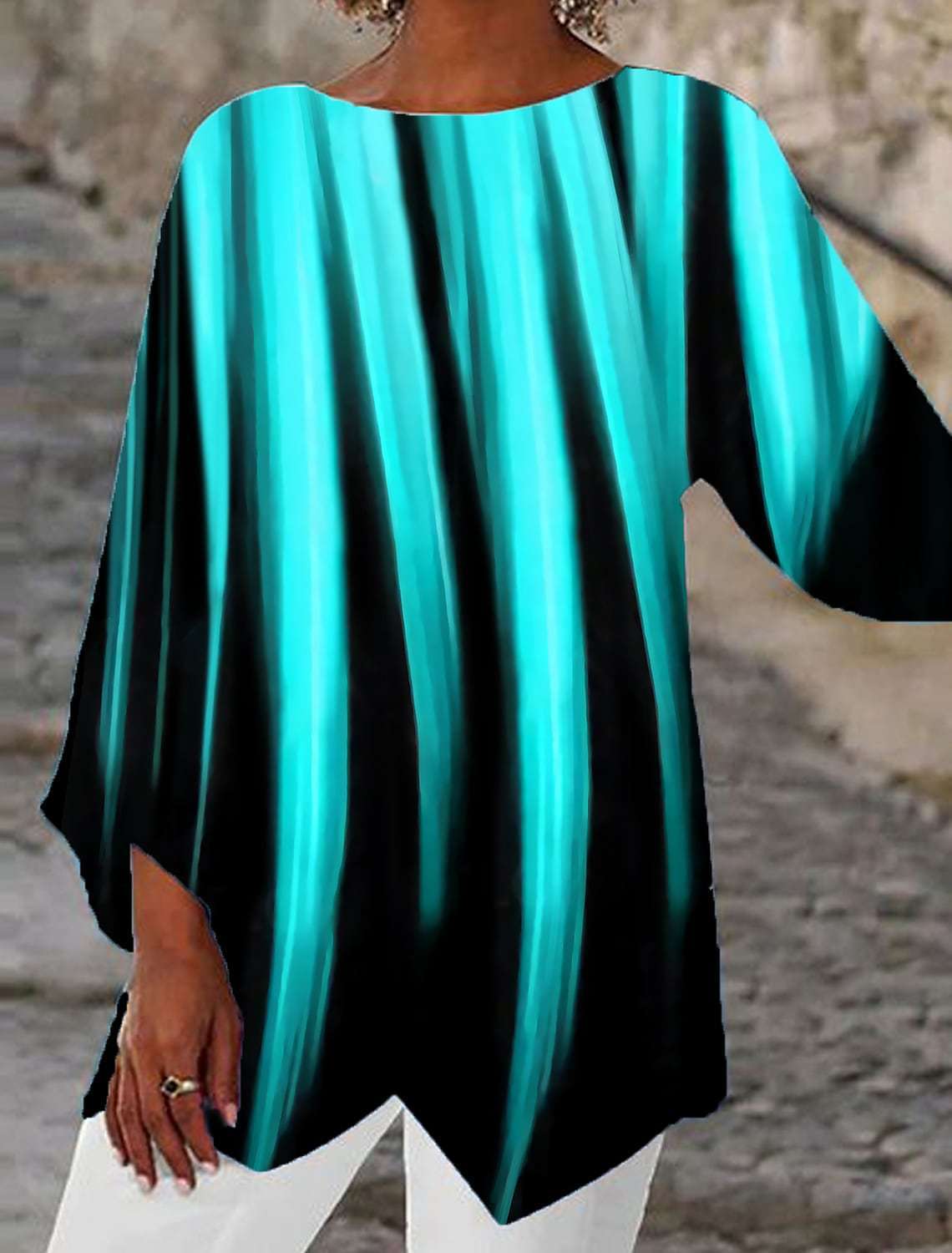 European And American Mature Elegant Contrast Color Women’s Top