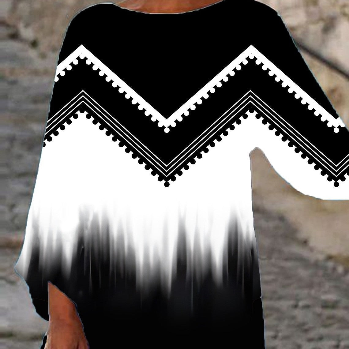 European And American Mature Elegant Contrast Color Women’s Top
