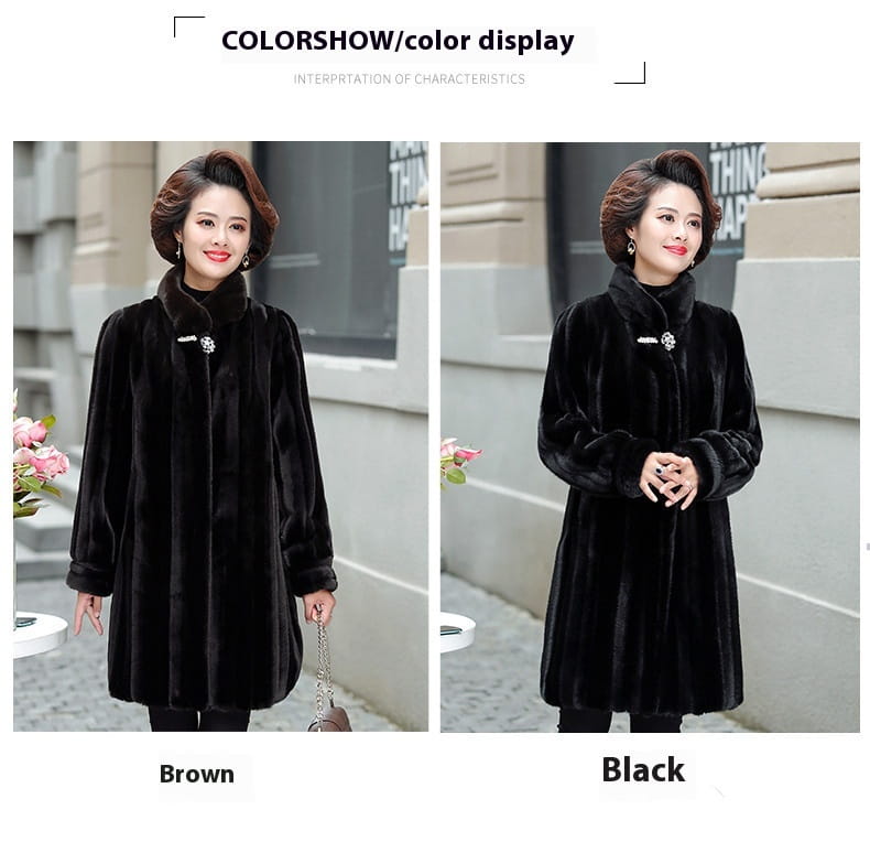 Loose Plus Size Leather Fur Coat Warm Mink Long Fashion