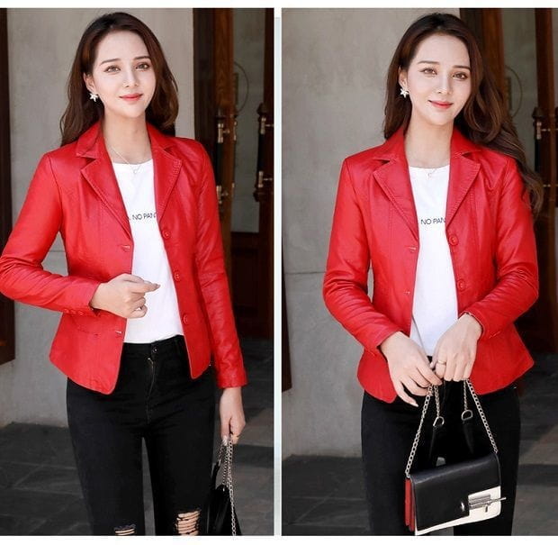 Leather Coat Women Fall Short Western Style All-matching Women