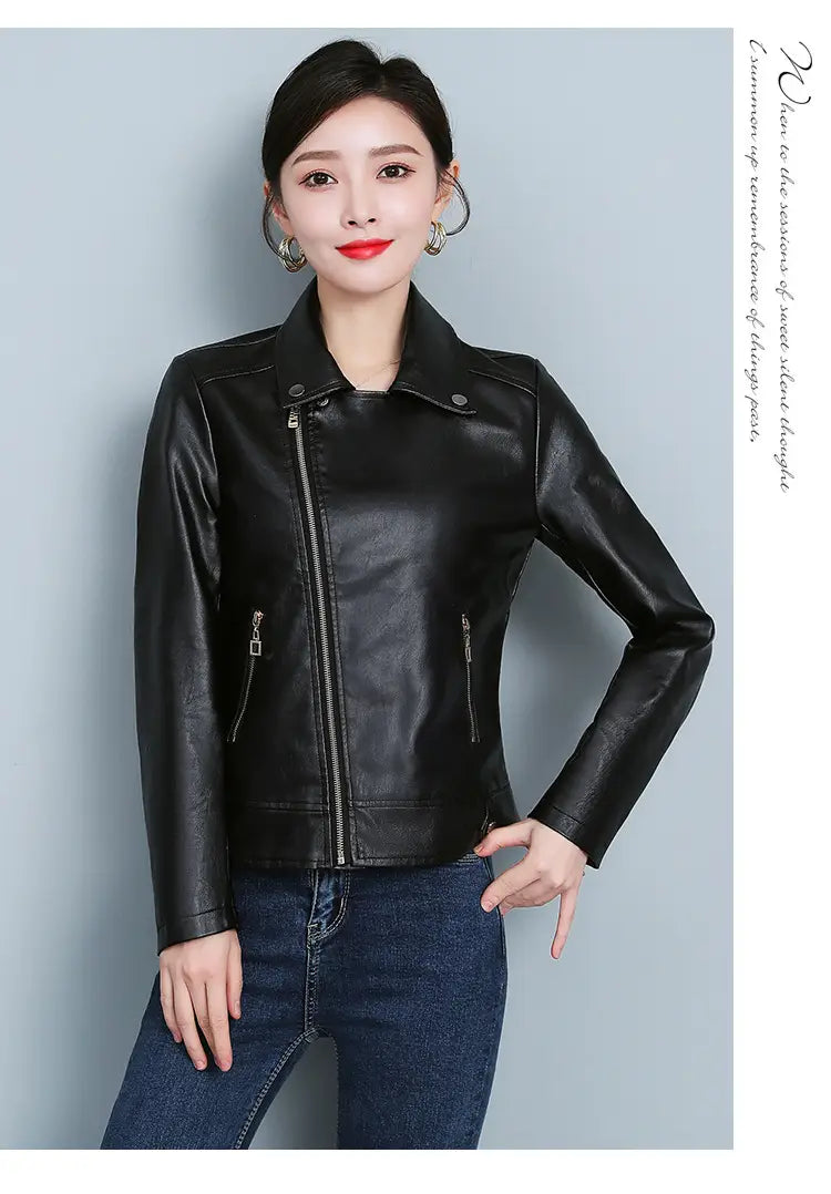 Leather Jacket Versatile Short Coat