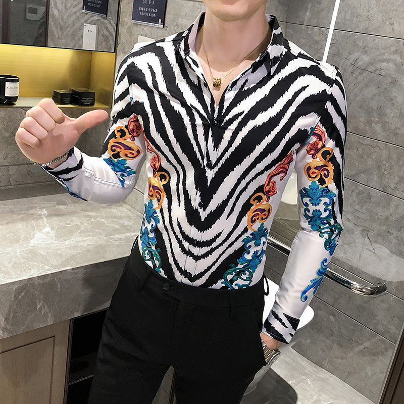 stripe print shirt