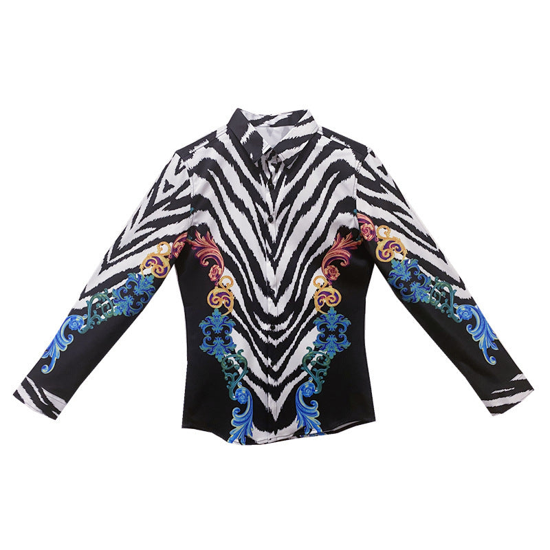 stripe print shirt
