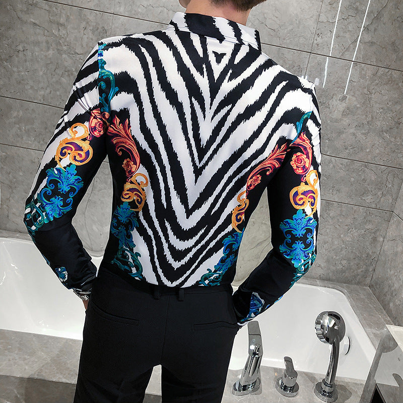 stripe print shirt