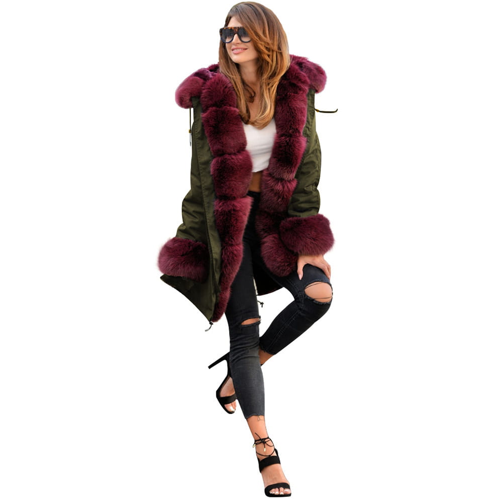Cotton-padded Jacket Fur Collar Coat Hooded