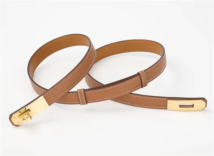 Rotating Buckle Leather Thin Belt All-match Women’s Belt