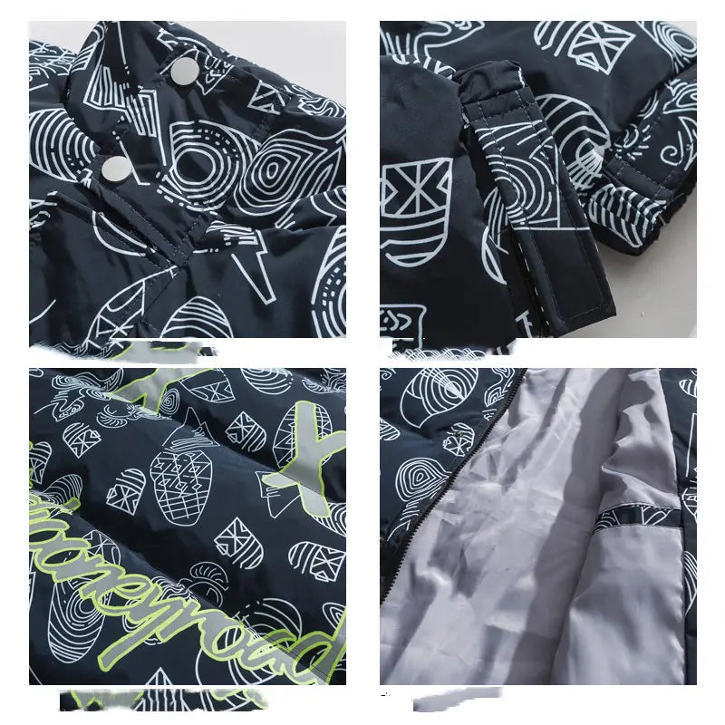Winter Fashion Brand Printed Stand-Collar Cotton Men’s National Trend