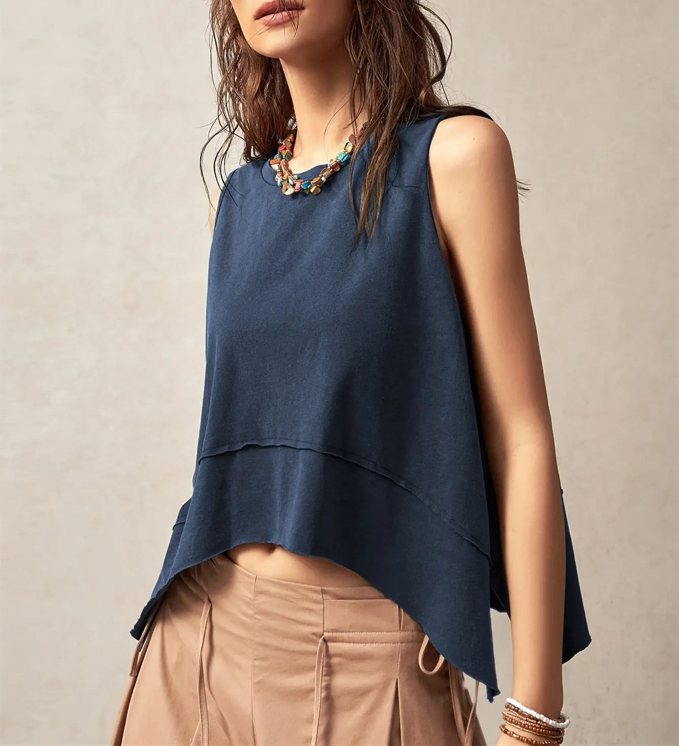 Summer Irregular Loose-fitting Sleeveless Shirt