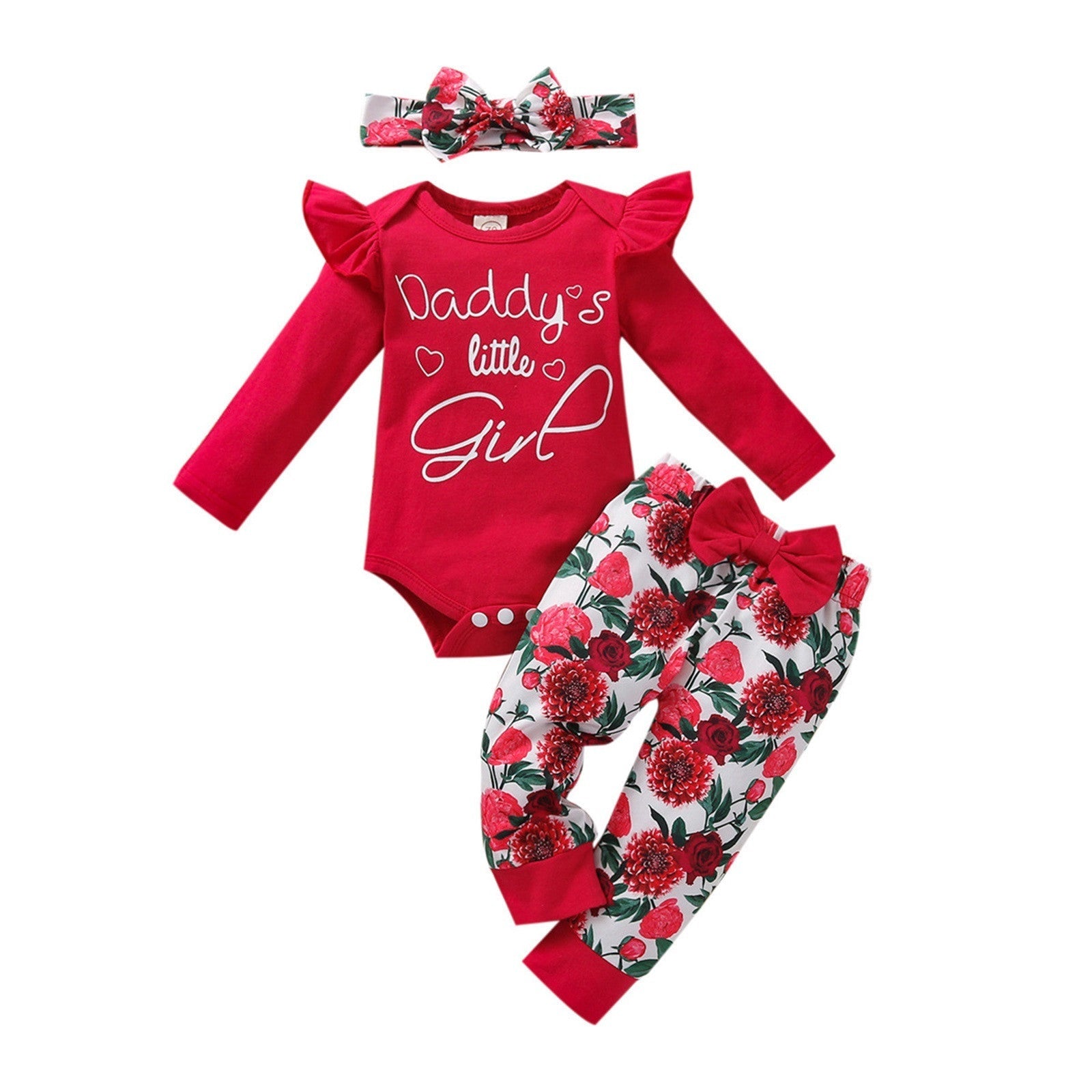 Autumn Girl’s Clothing Baby Girl Long-sleeved Alphabet Romper Suit