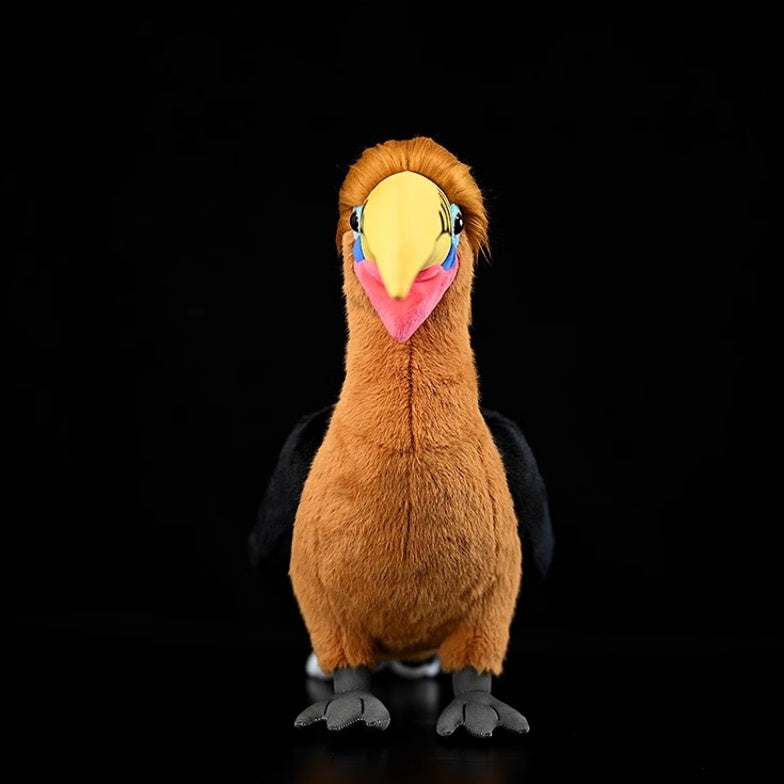 Brown-necked Hornbill Doll Without A Helmet - Brown / 30cm